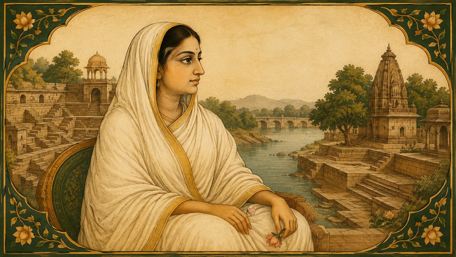 Artist's impression of Ahilyabai Holkar, 18th-century queen of Malwa
