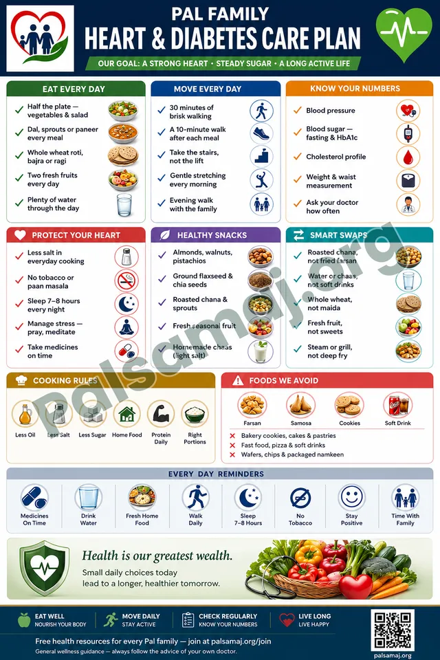 PAL Family Heart & Diabetes Care Plan poster